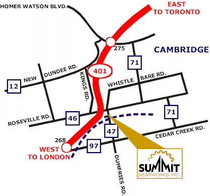 We’re easy to find! Our office and manufacturing facilities are located in Cambridge, Ontario, Canada, just off Highway 401.